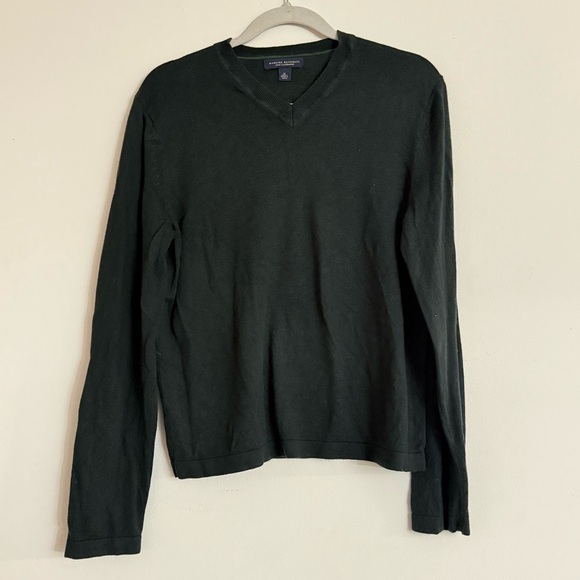 Banana Republic Size Medium Green SILK COTTON CASHMERE V-NECK SWEATER - Picture 2 of 5
